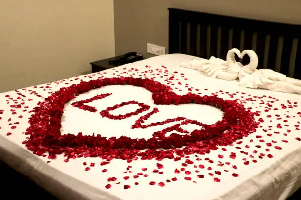 Anniversary – Bed Decoration with Roses